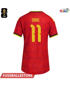 Günstige Belgien Jeremy Doku #11 Heimtrikot Damen WM 2026 Kurzarm